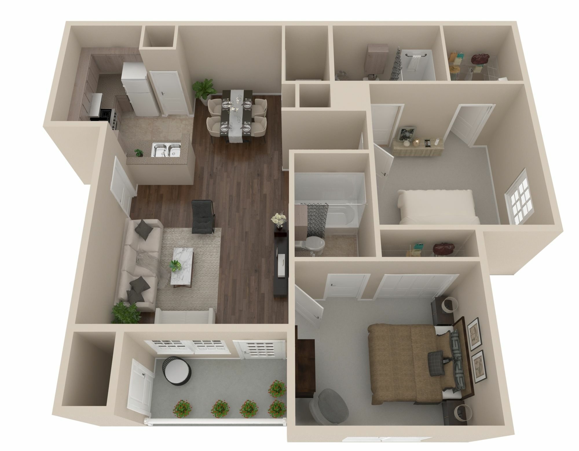 2x2-2B60A floorplan layout