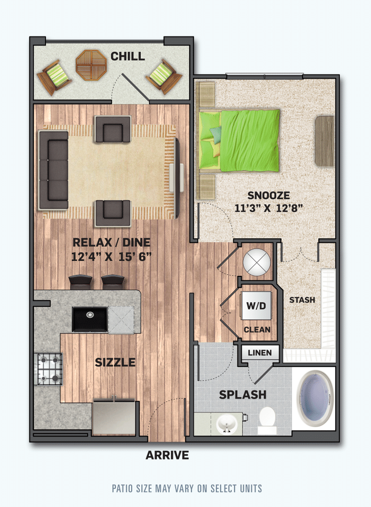 A1B floorplan layout