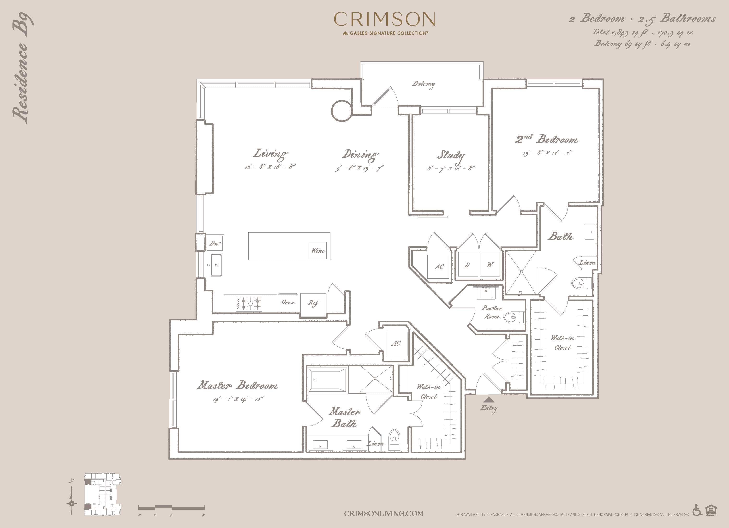Residence B9B with study floorplan layout