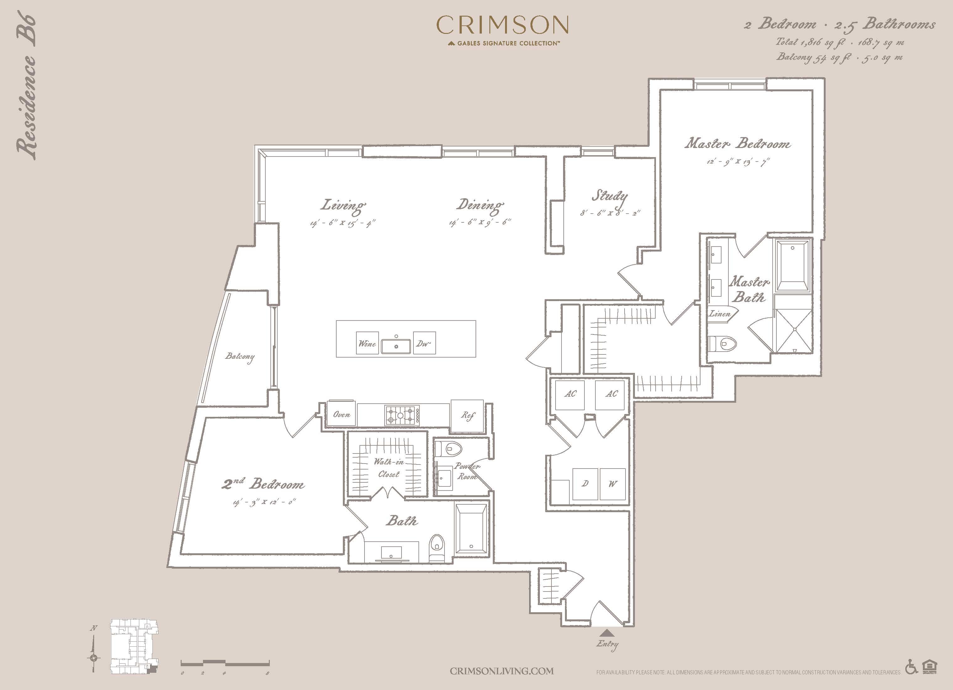 Residence B6 with study floorplan layout