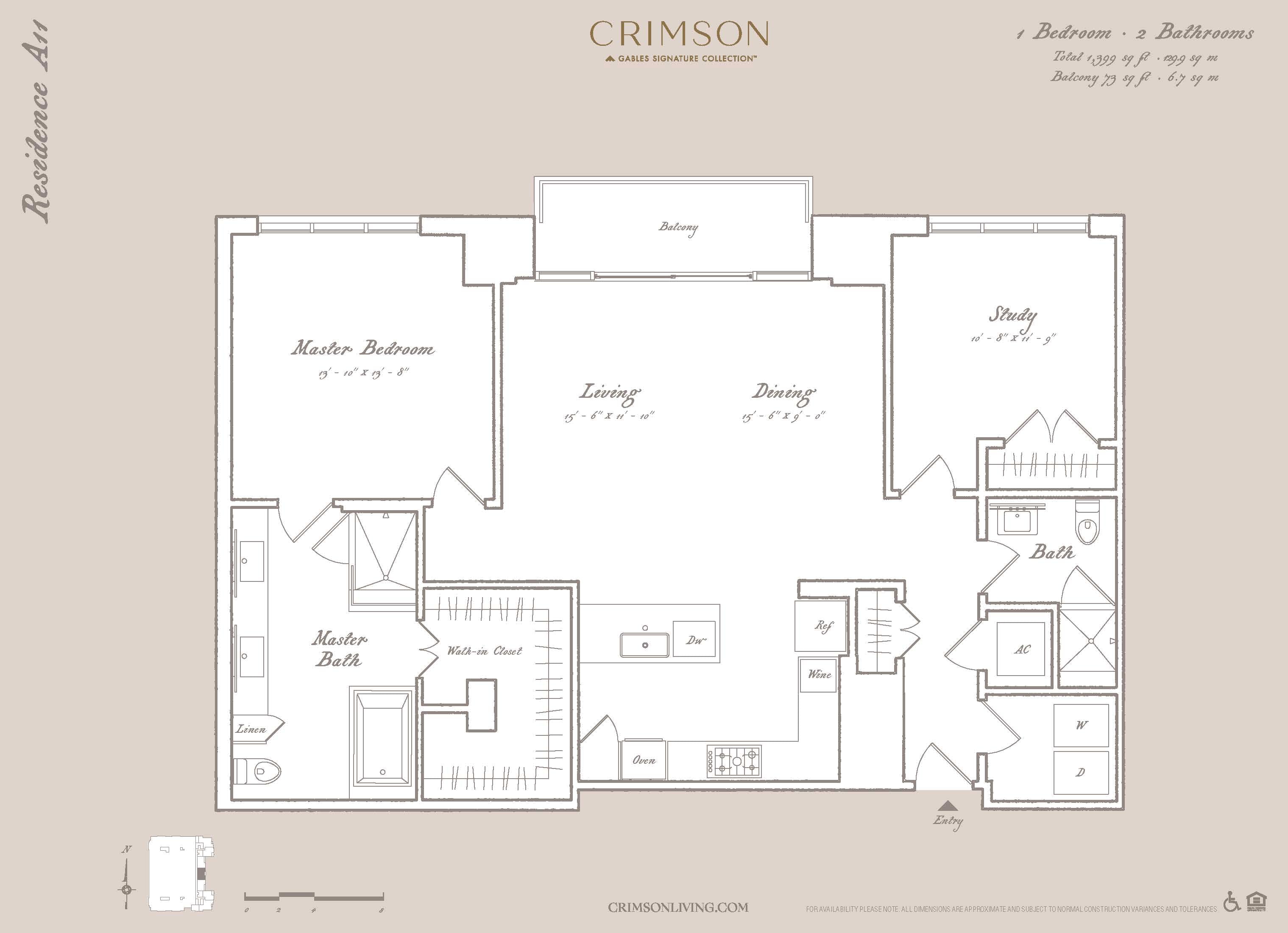 Residence A11 with study floorplan layout