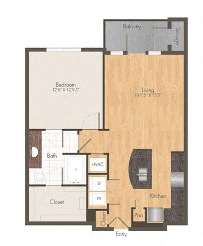1B floorplan layout