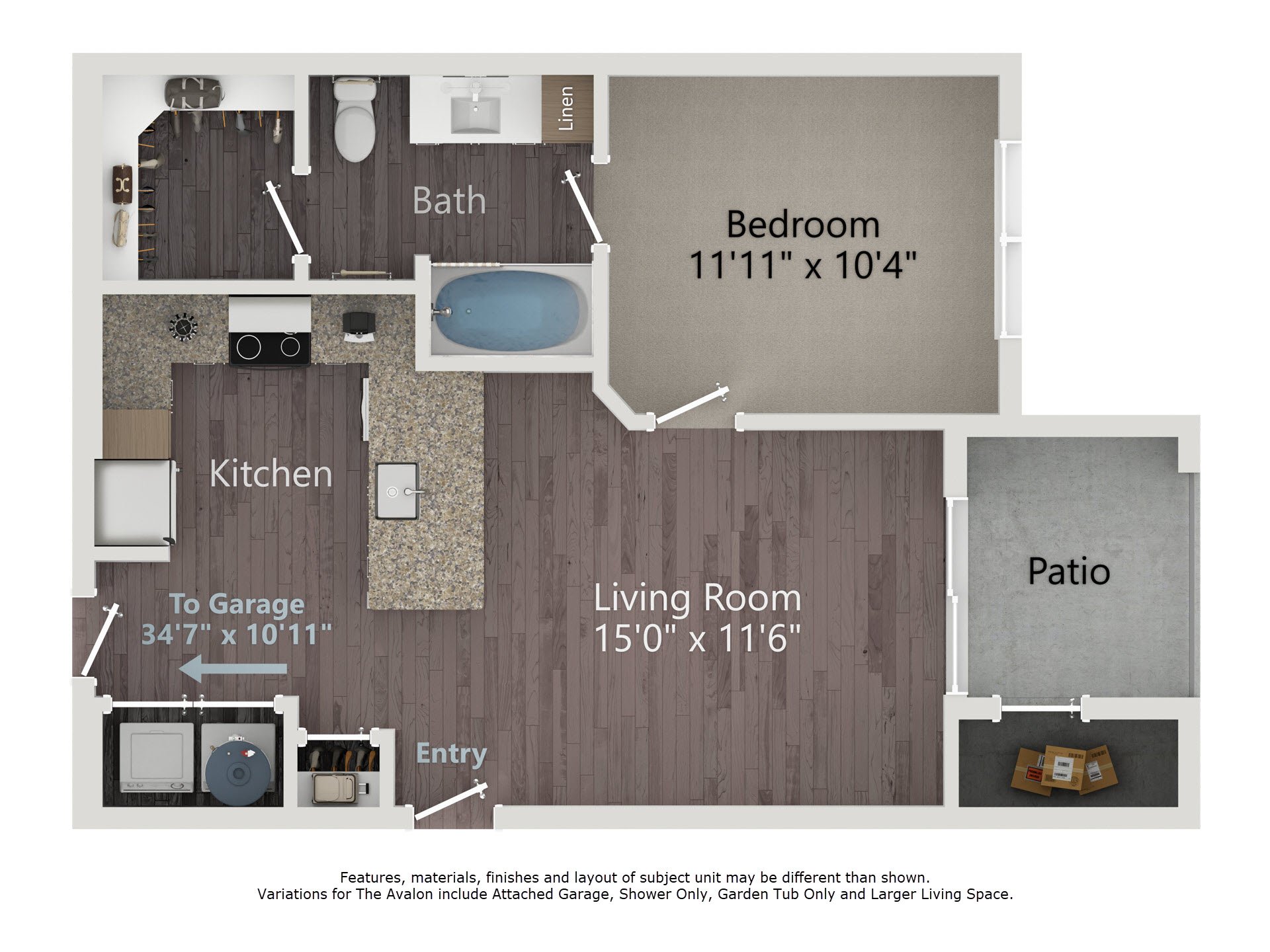 The Avalon floorplan layout