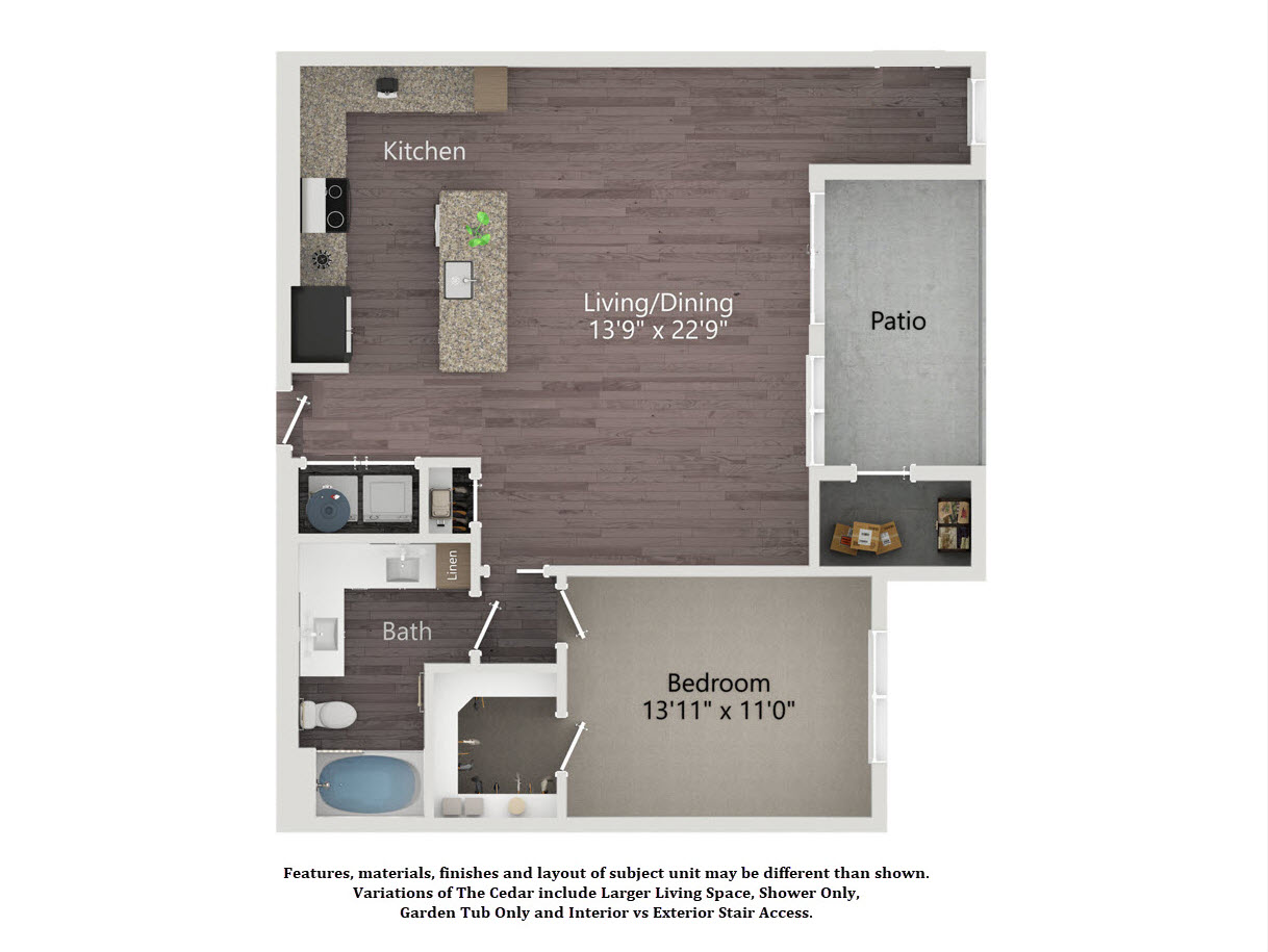 The Cedar floorplan layout