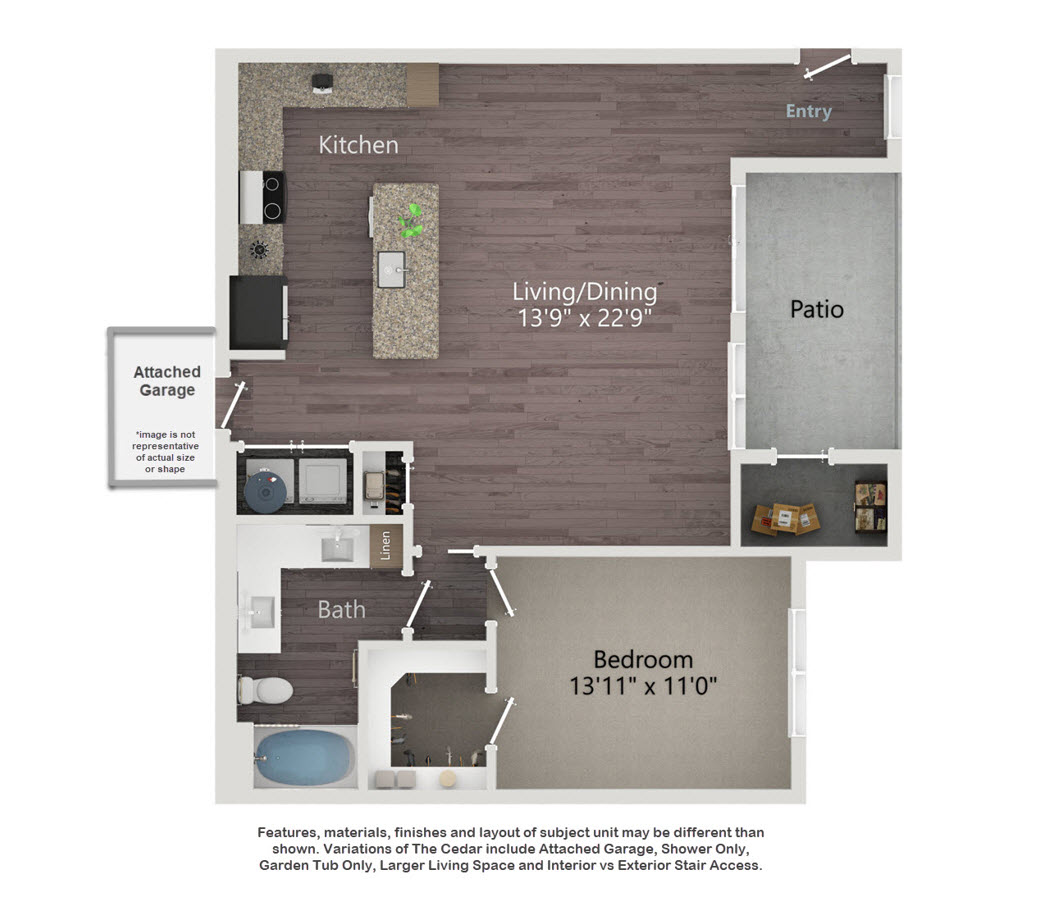 The Cedar Attached Garage floorplan layout