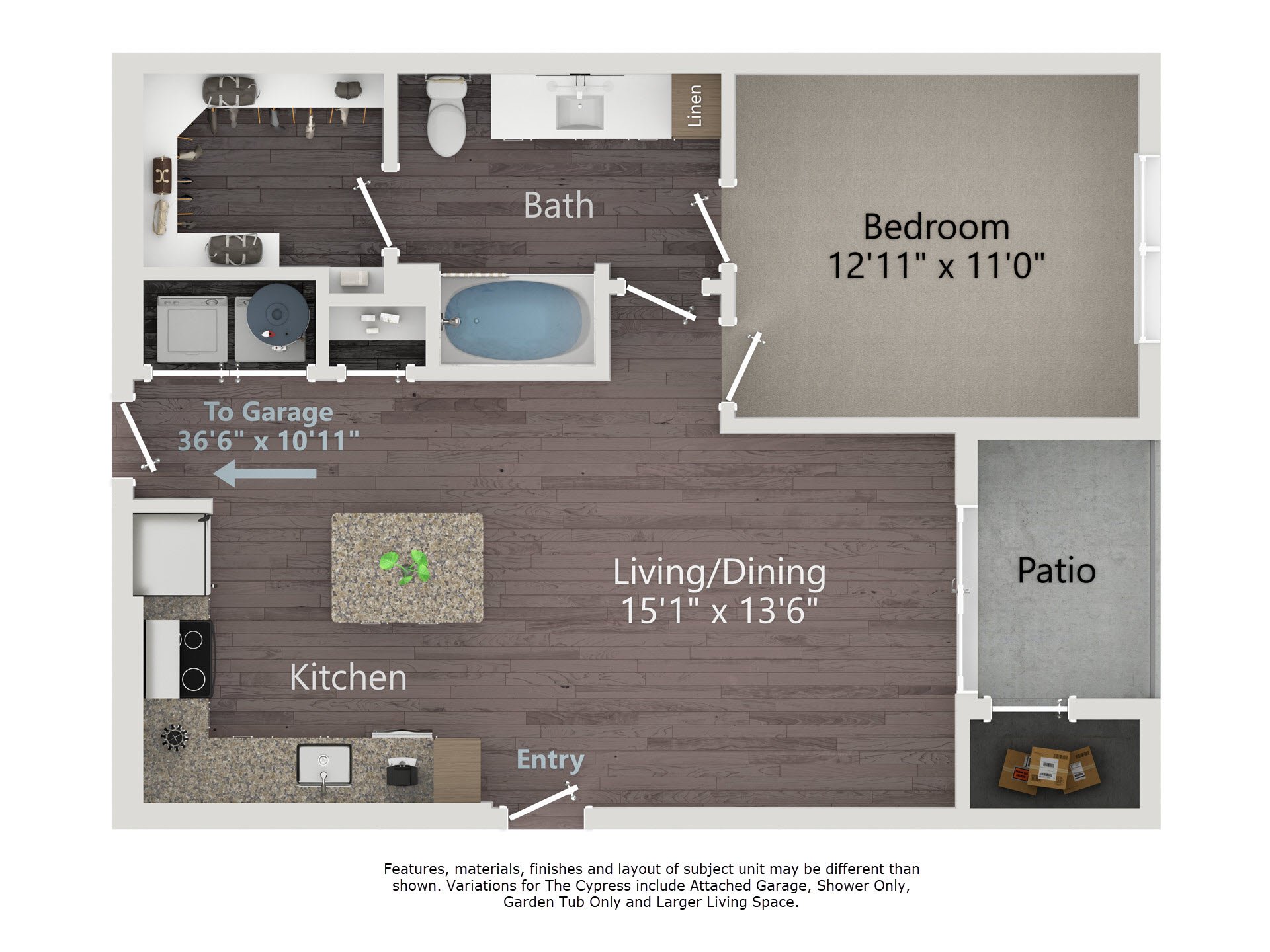 The Cypress floorplan layout