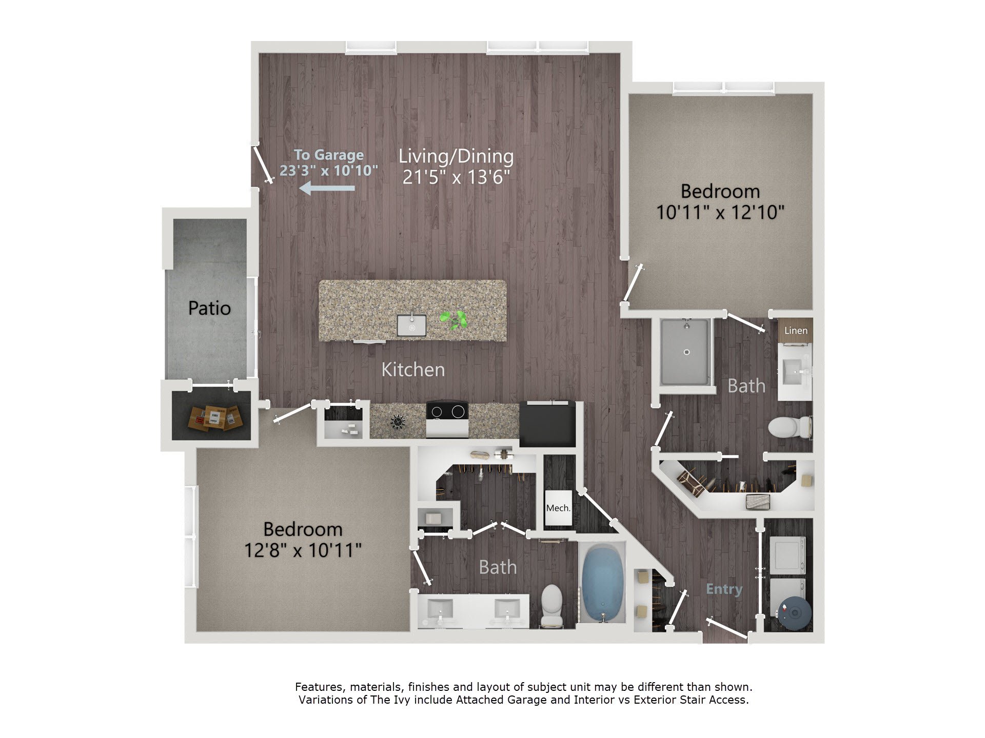 The Ivy floorplan layout