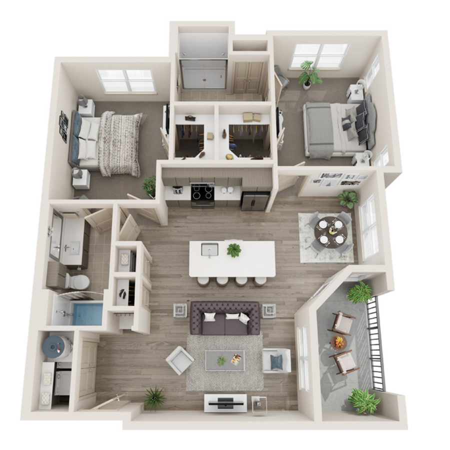 C-B floorplan layout