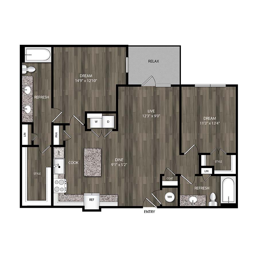 B2 - 2X2 floorplan layout
