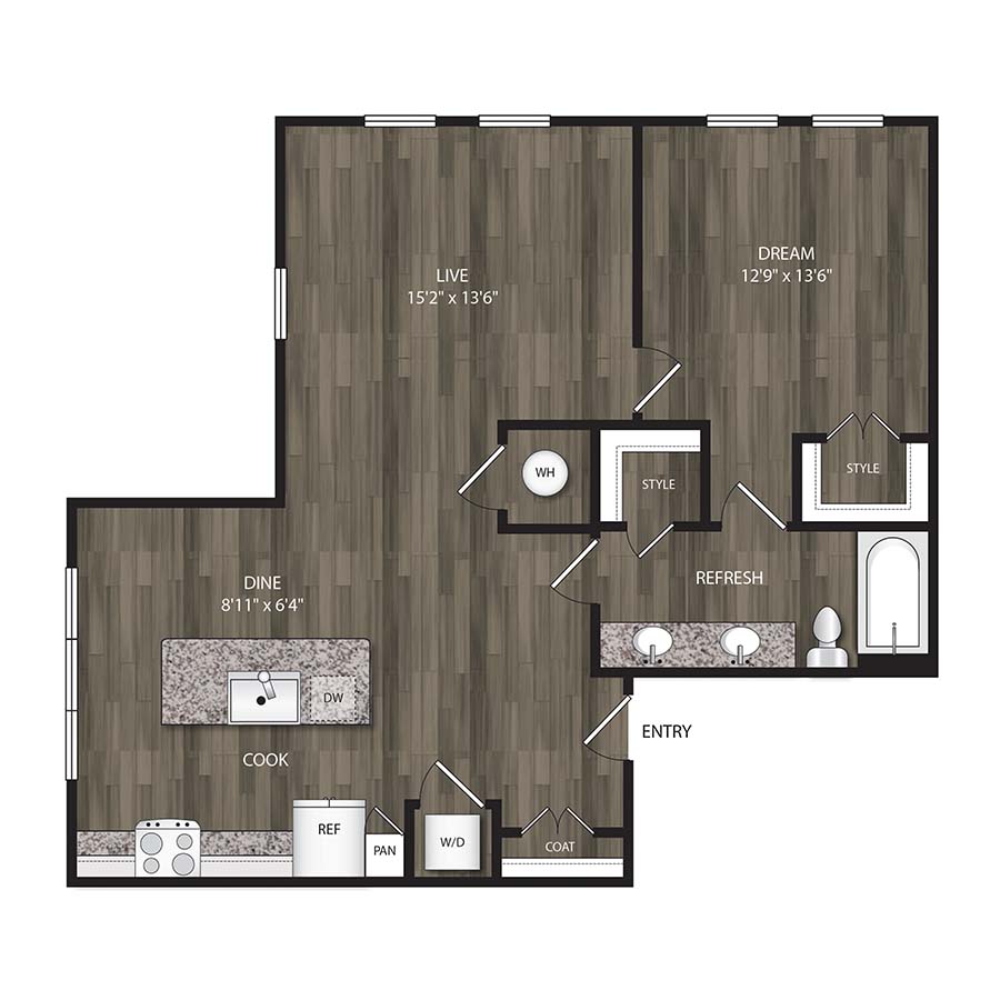 A3 - 1X1 floorplan layout