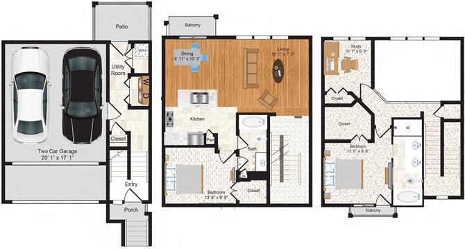 2E Den w/ Balcony Renovation 2 floorplan layout