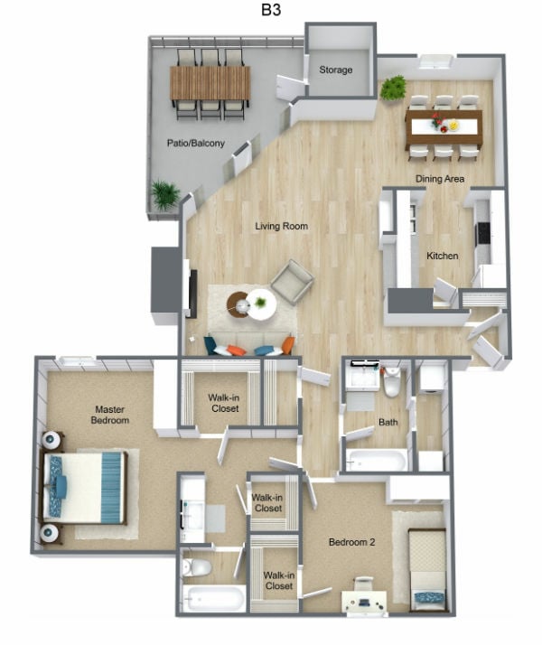 B3 floorplan layout