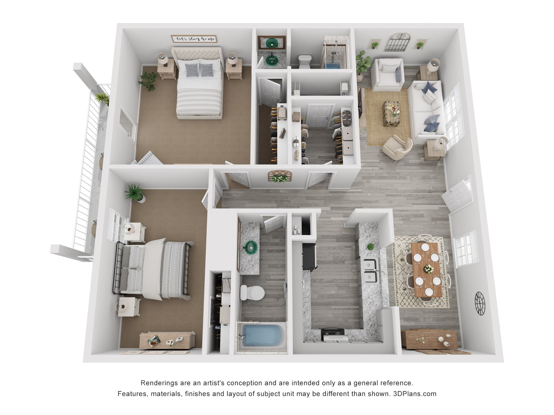 2x2B-LR floorplan layout