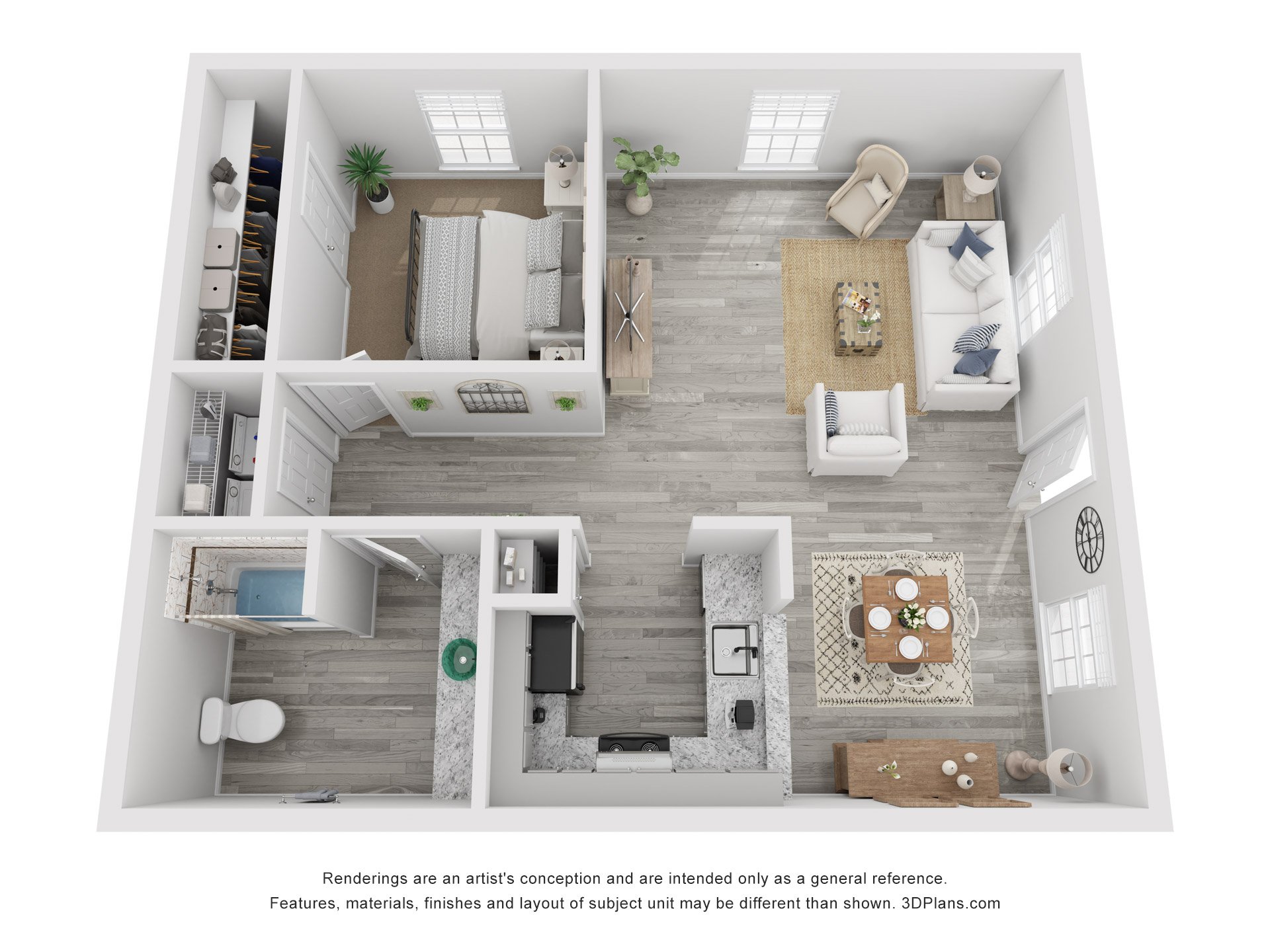 1x1F-LR floorplan layout