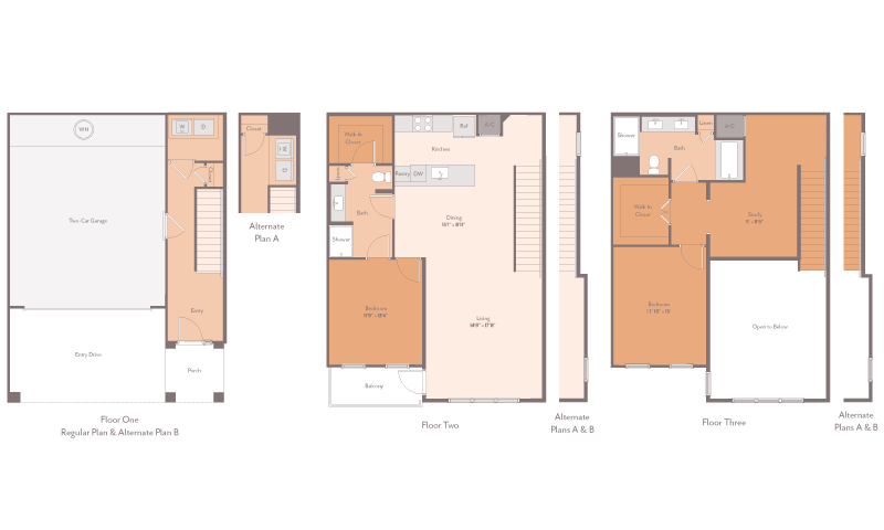 TH1 Townhome floorplan layout