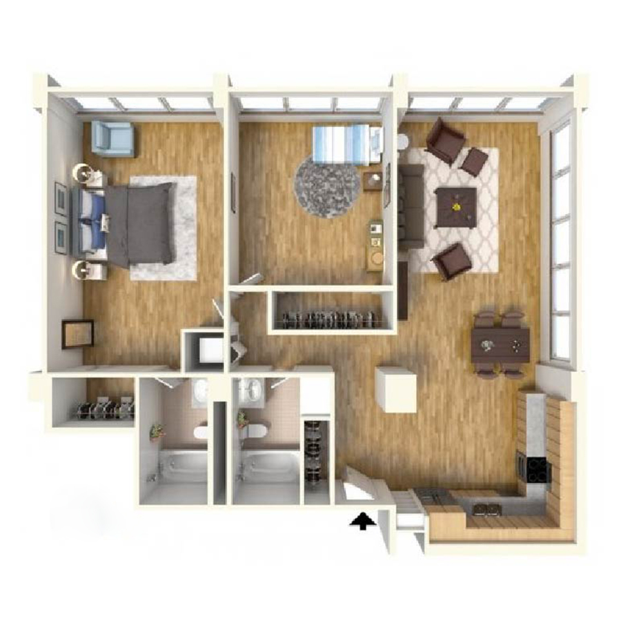 Diamond floorplan layout