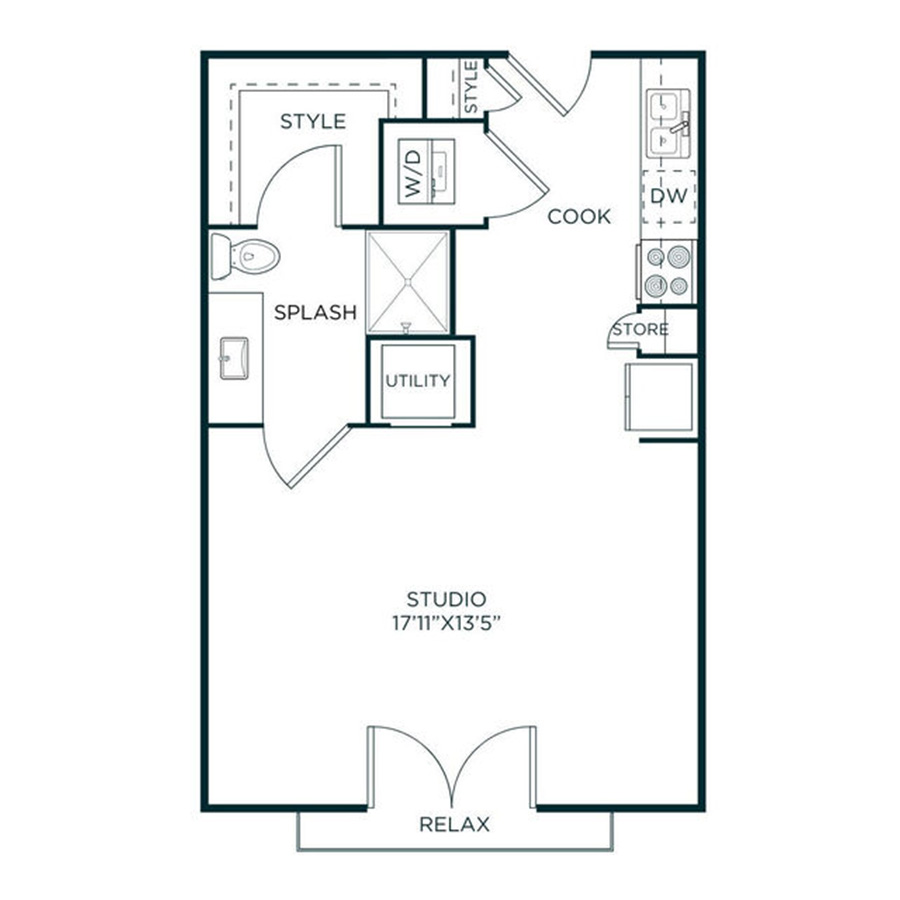 Studio A floorplan layout