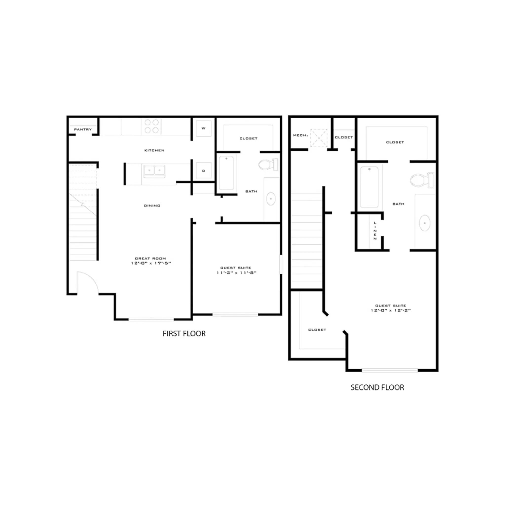 2 x 2TH-BTH2 floorplan layout