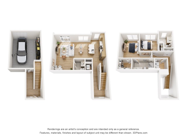 Townhome B1 floorplan layout
