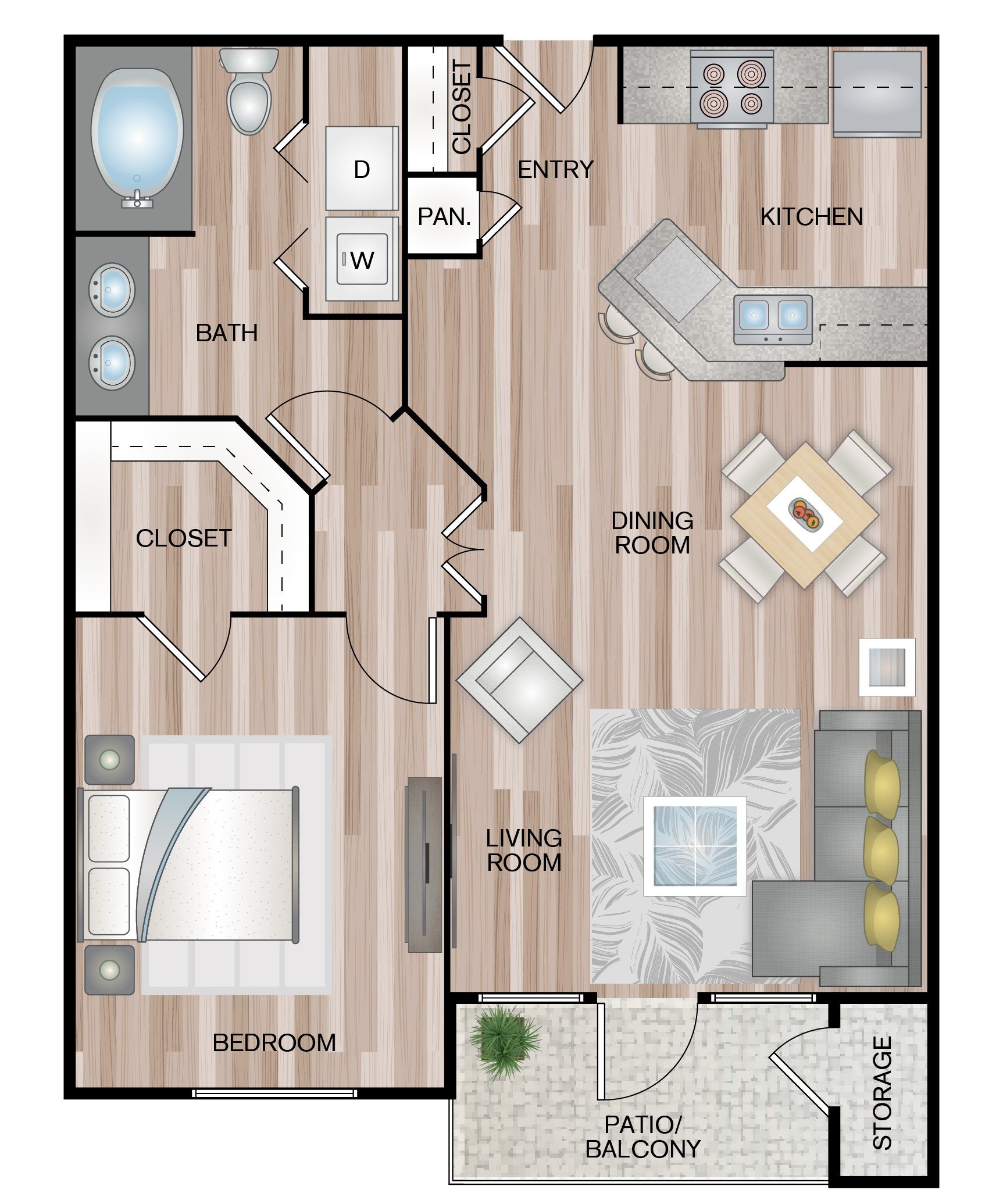 1-1 B floorplan layout