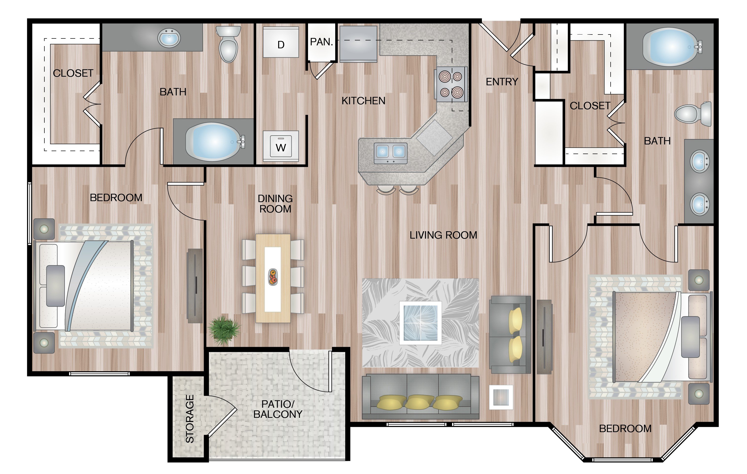 2-2 C floorplan layout