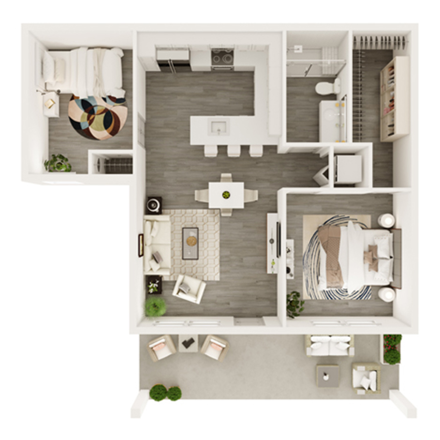 Caesar - Duplex with Yard floorplan layout