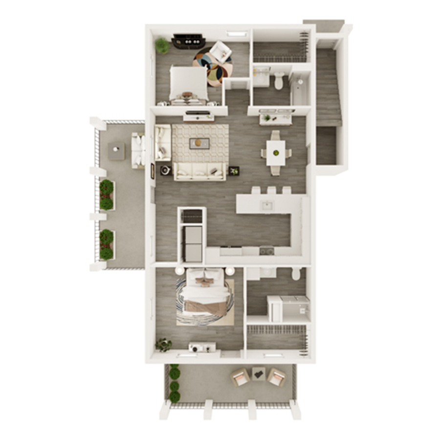 Calico - Duplex floorplan layout