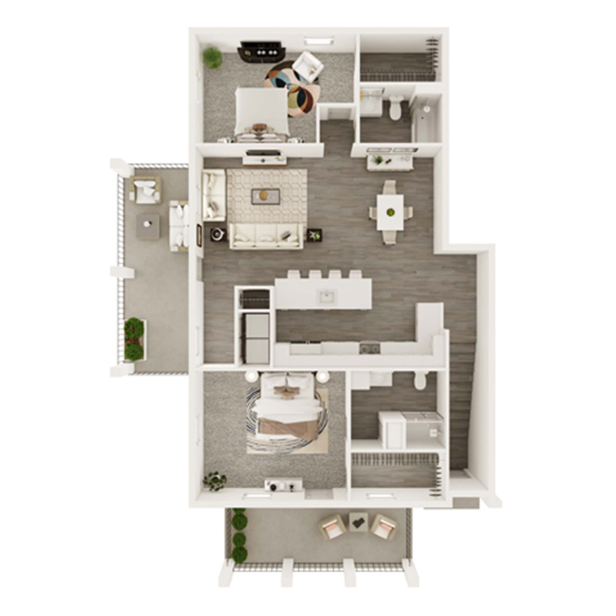 Mimosa - Duplex floorplan layout