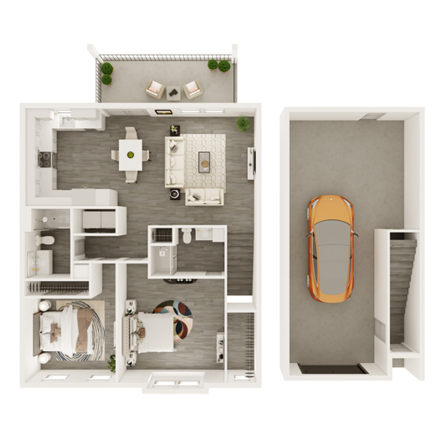 Olivier - Carriage Home with attached Garage floorplan layout