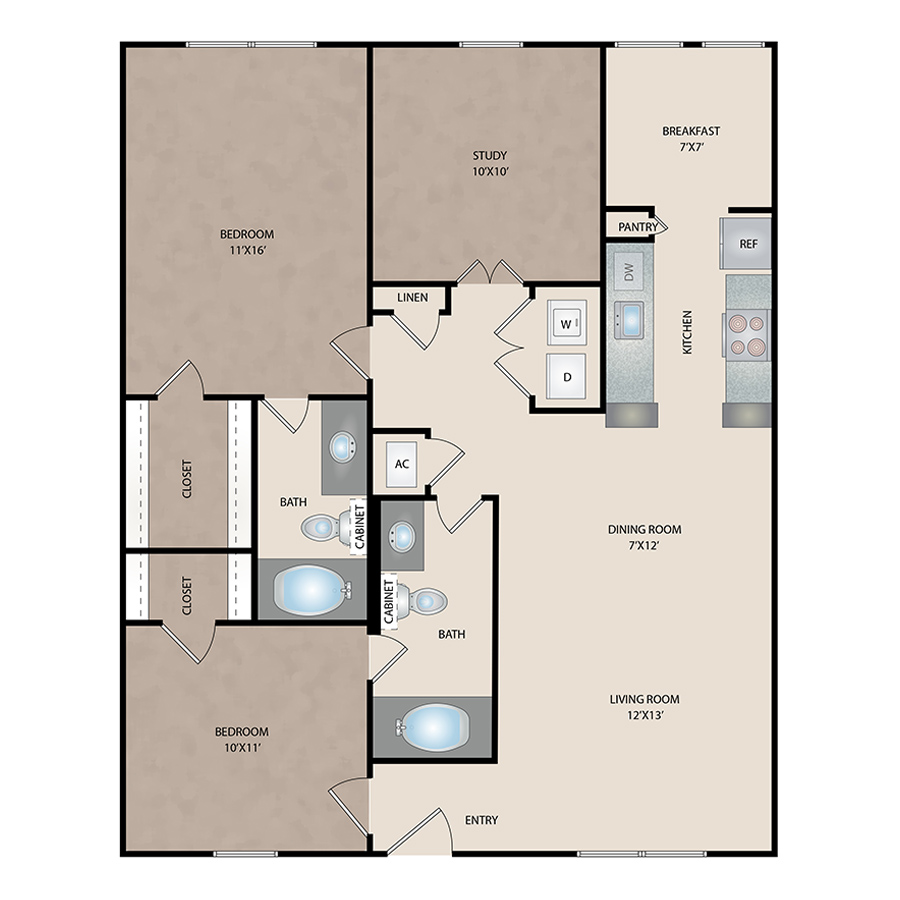 B3 STUDY floorplan layout