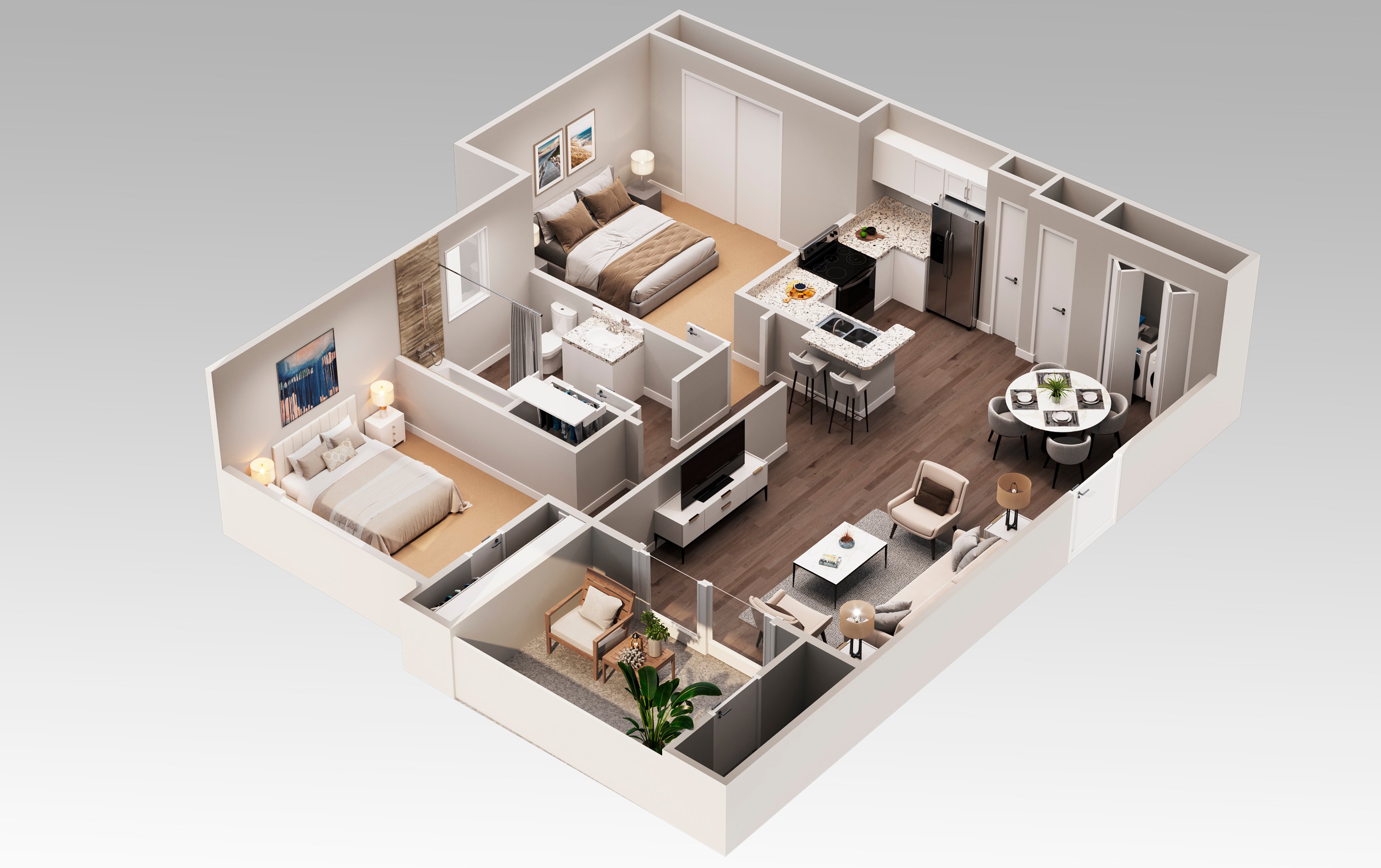 2x1 floorplan layout