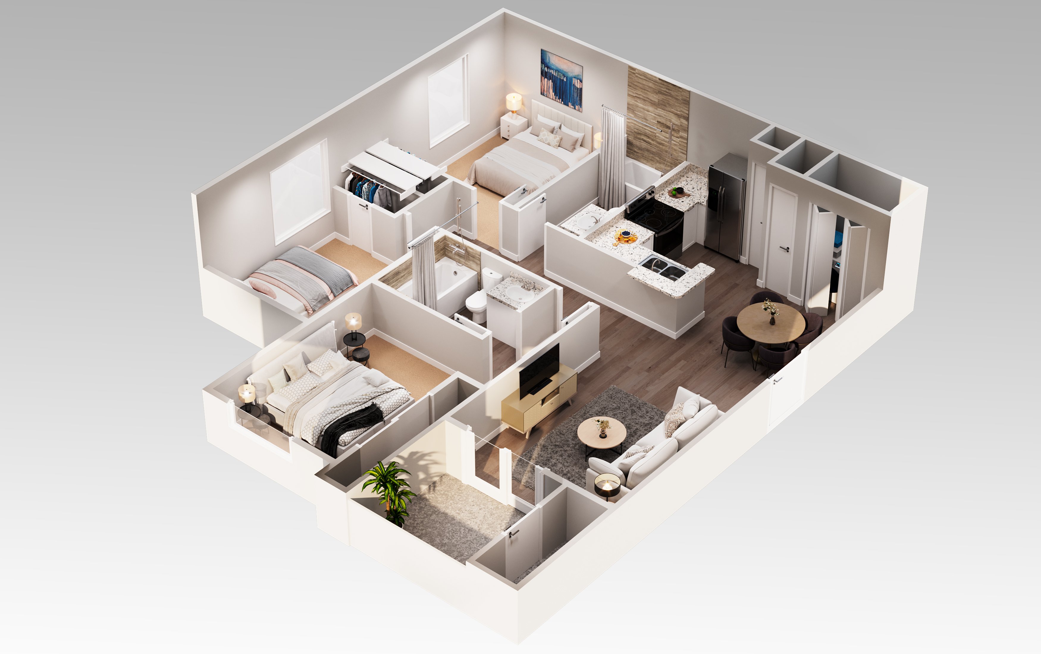 3x2 floorplan layout