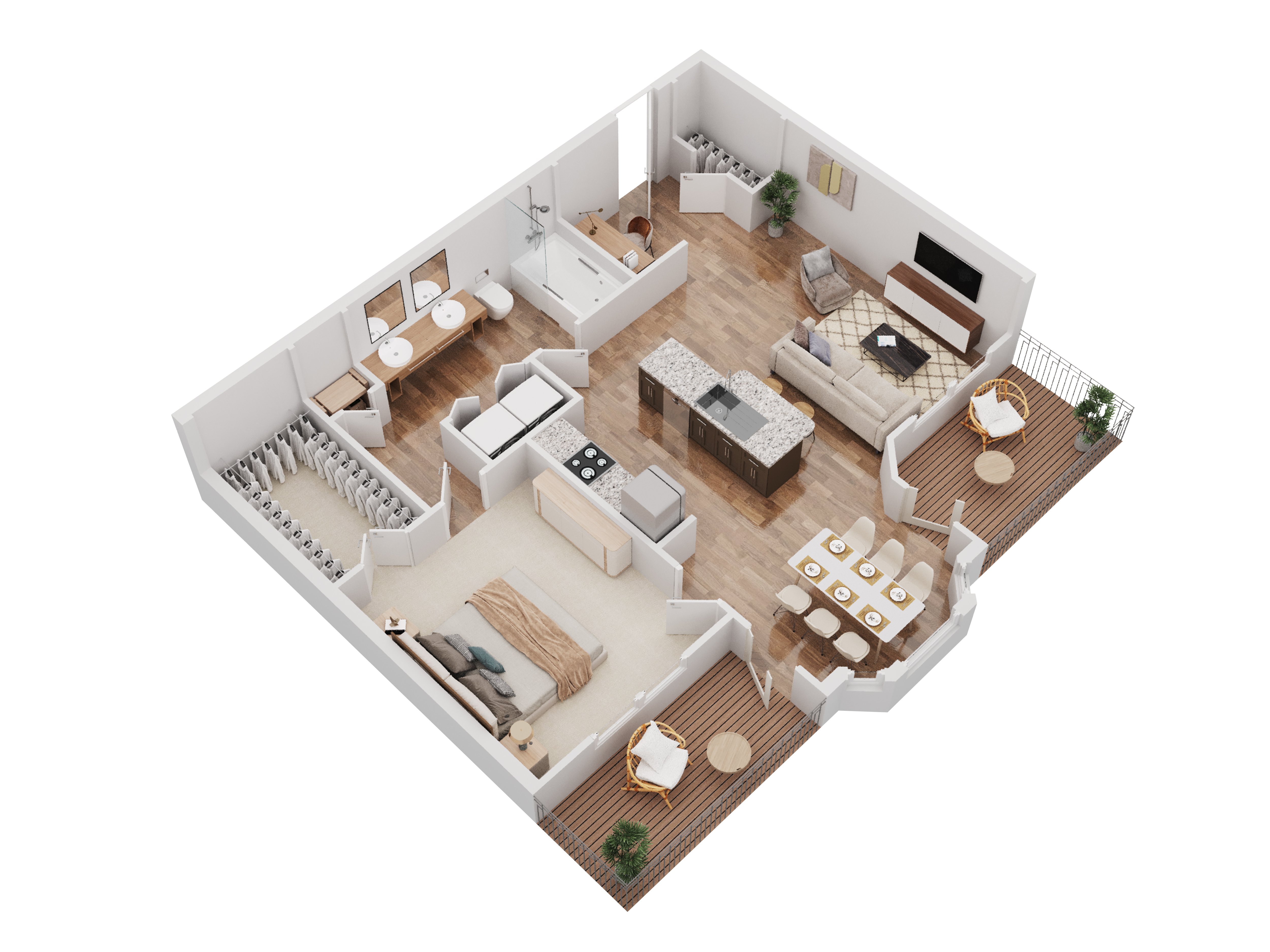 1 Bedroom 1 Bathroom - A3 floorplan layout