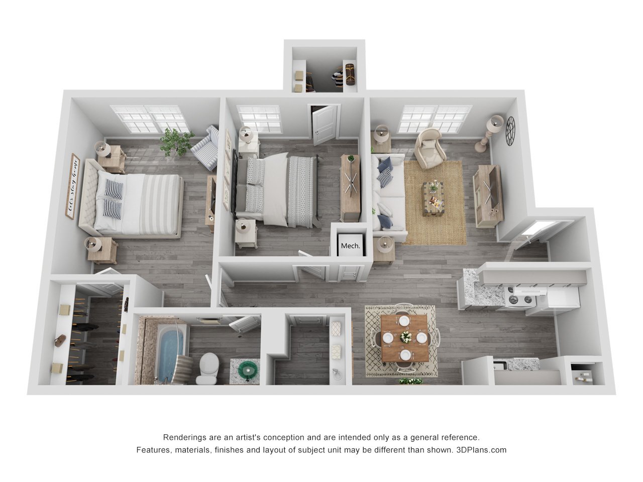 2x1-R floorplan layout