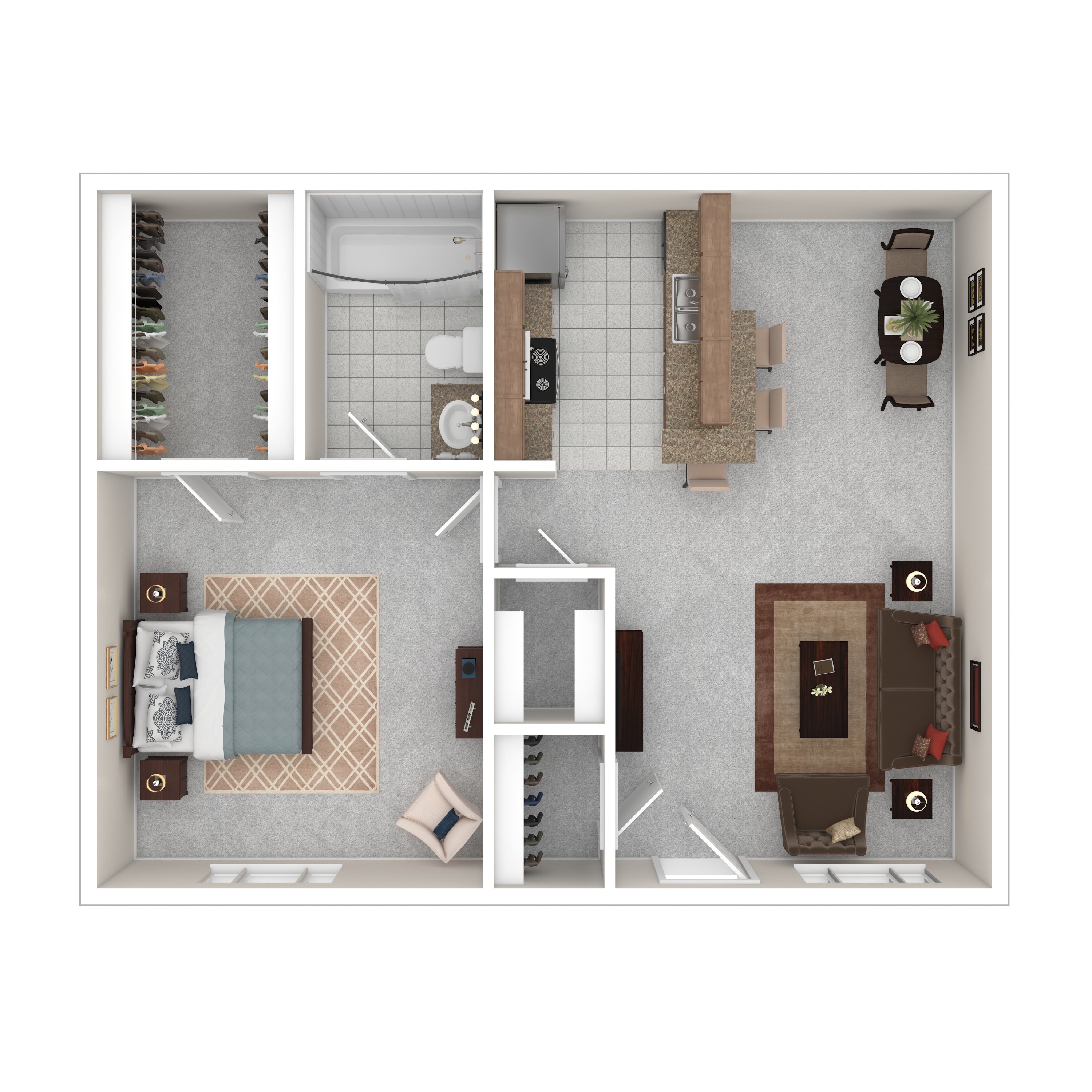 B-1 Renovated floorplan layout