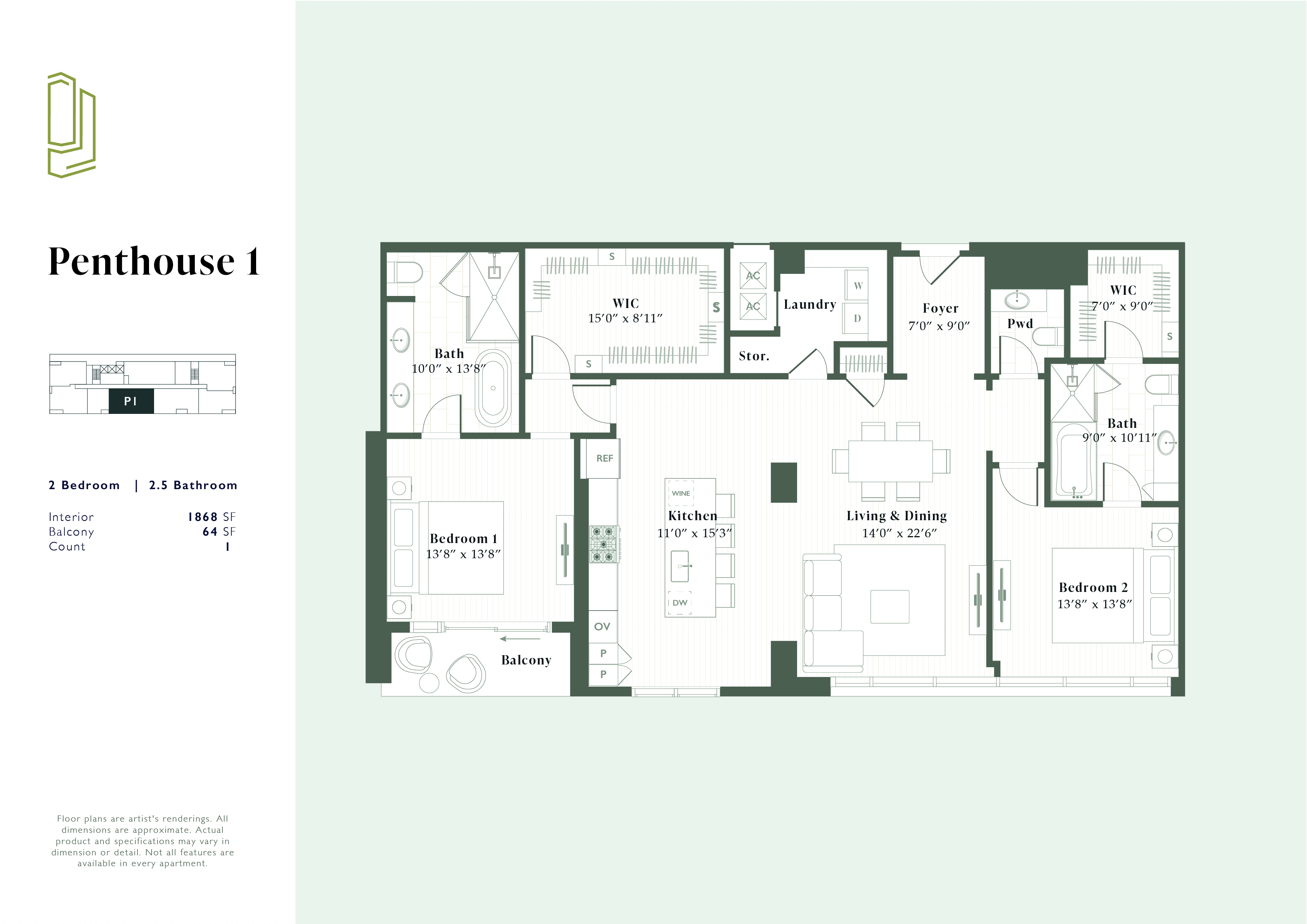 P1 floorplan layout