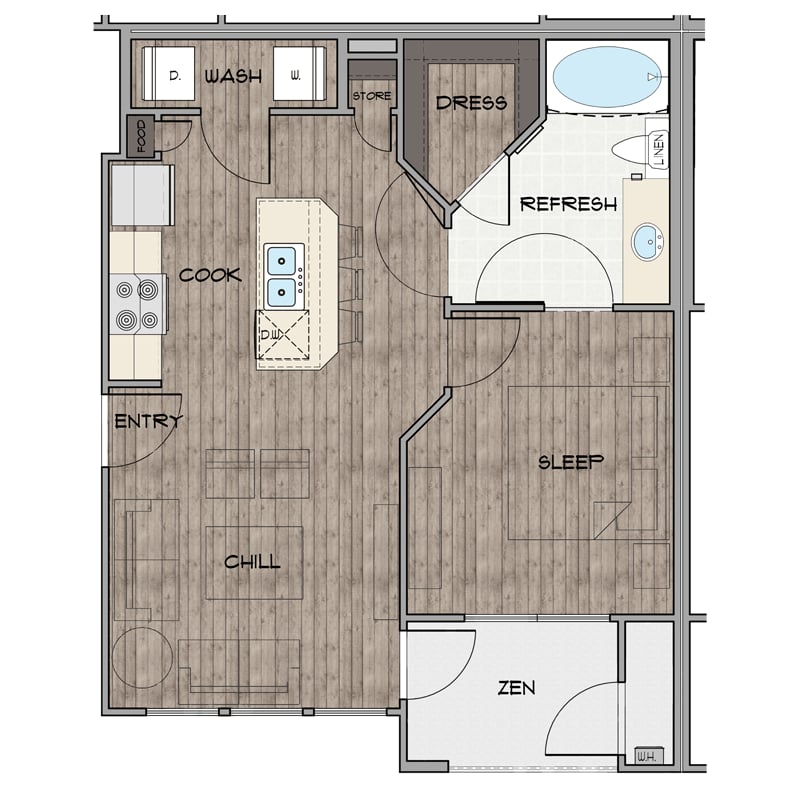 A1B floorplan layout