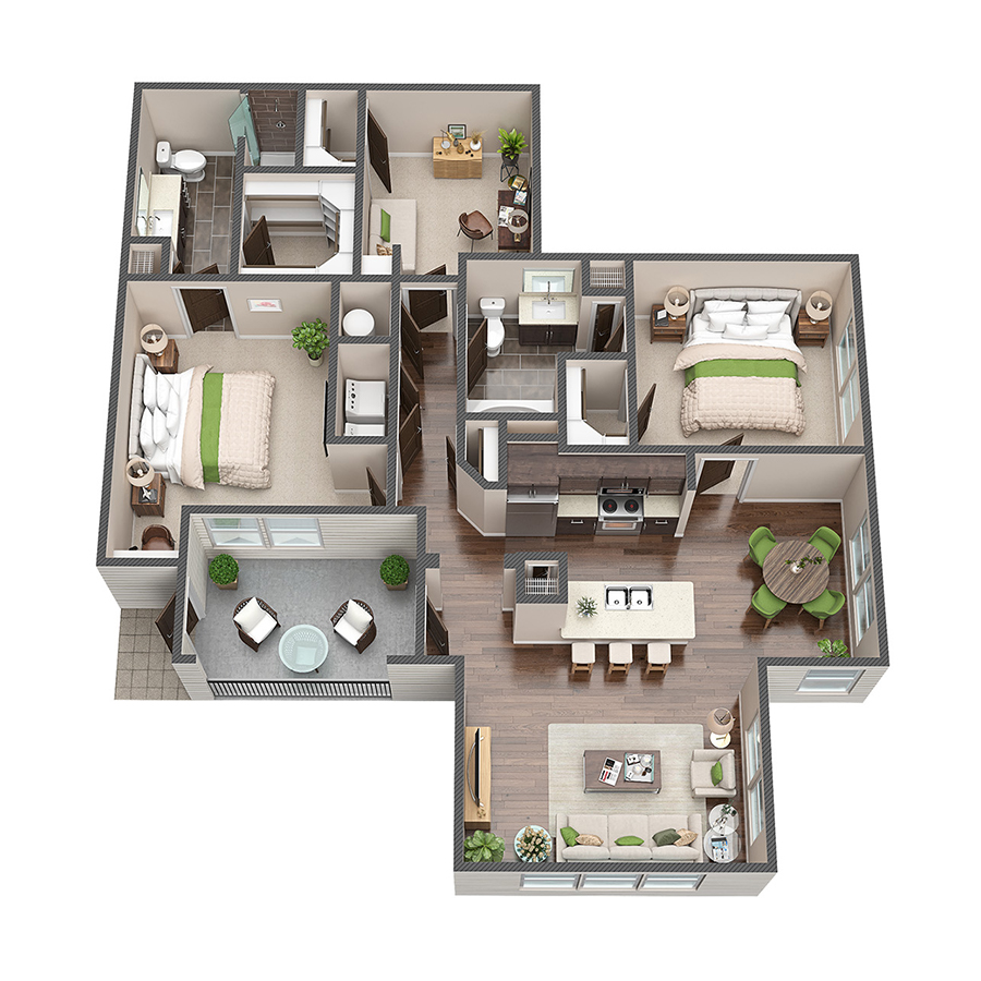C1 - 2x2 floorplan layout