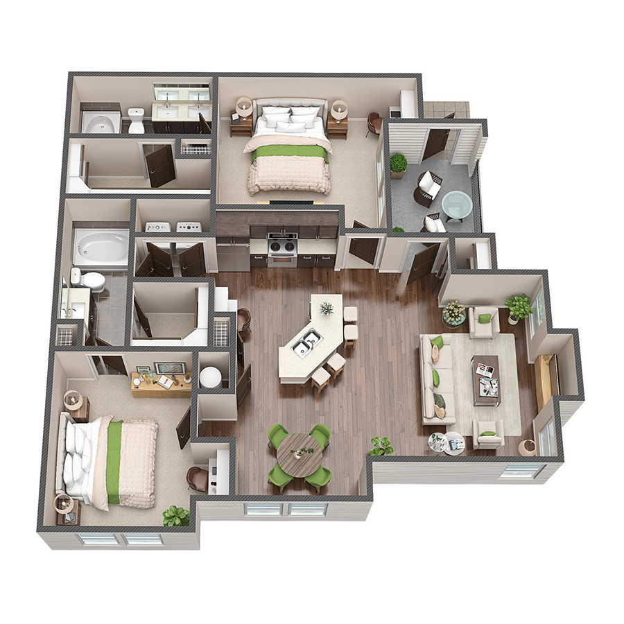 B3 - 2x2 floorplan layout