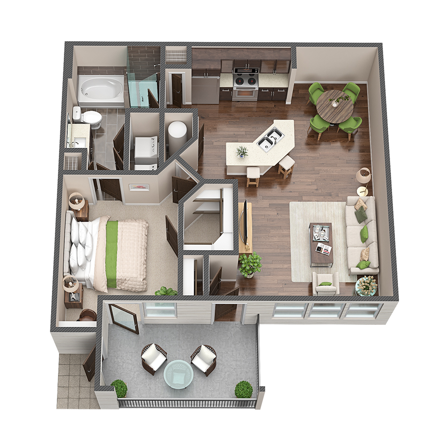A3 - 1x1 floorplan layout