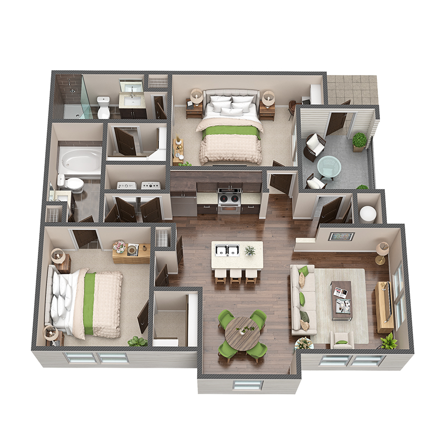 B1 - 2x2 floorplan layout