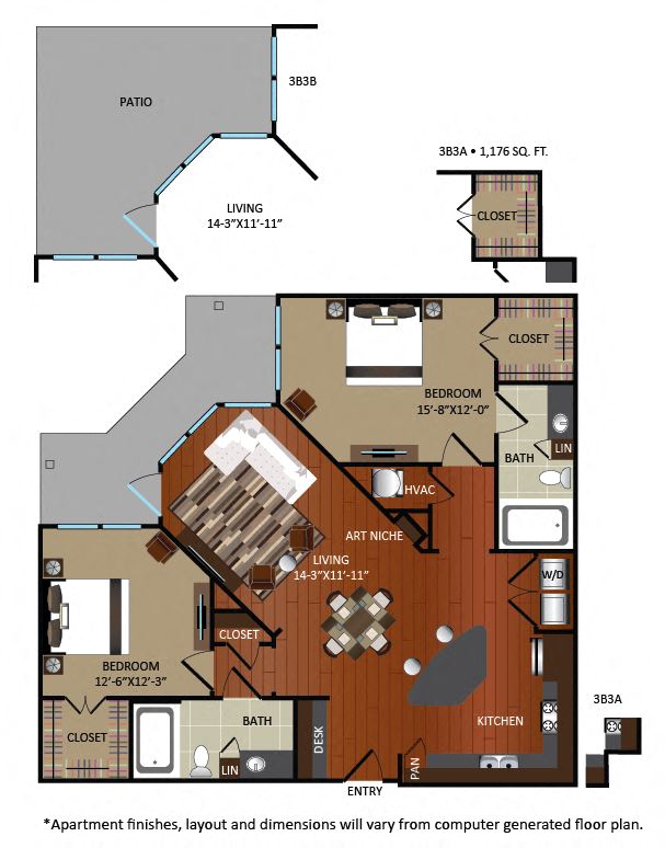 3B3 floorplan layout