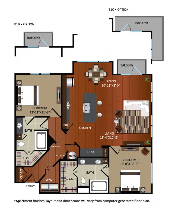 2B1A floorplan layout
