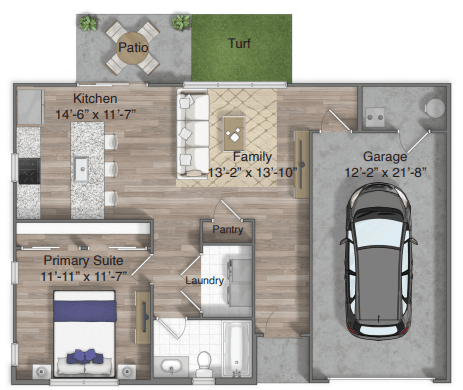Marie with Attached Garage floorplan layout