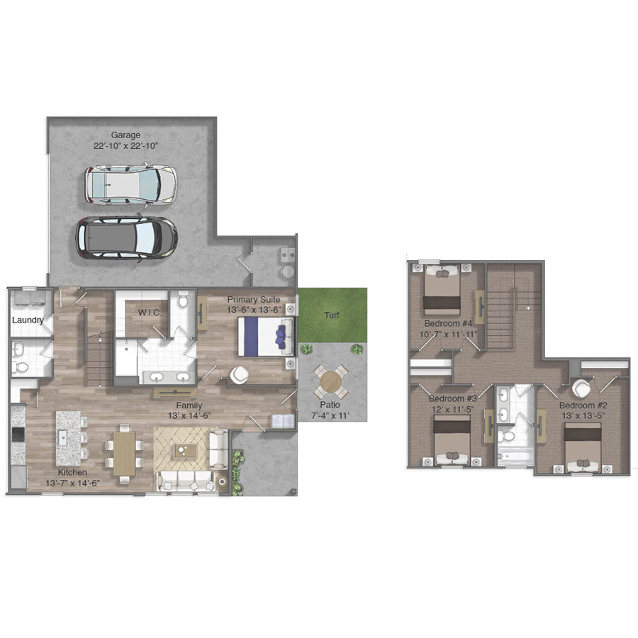 Owens with Attached Garage floorplan layout