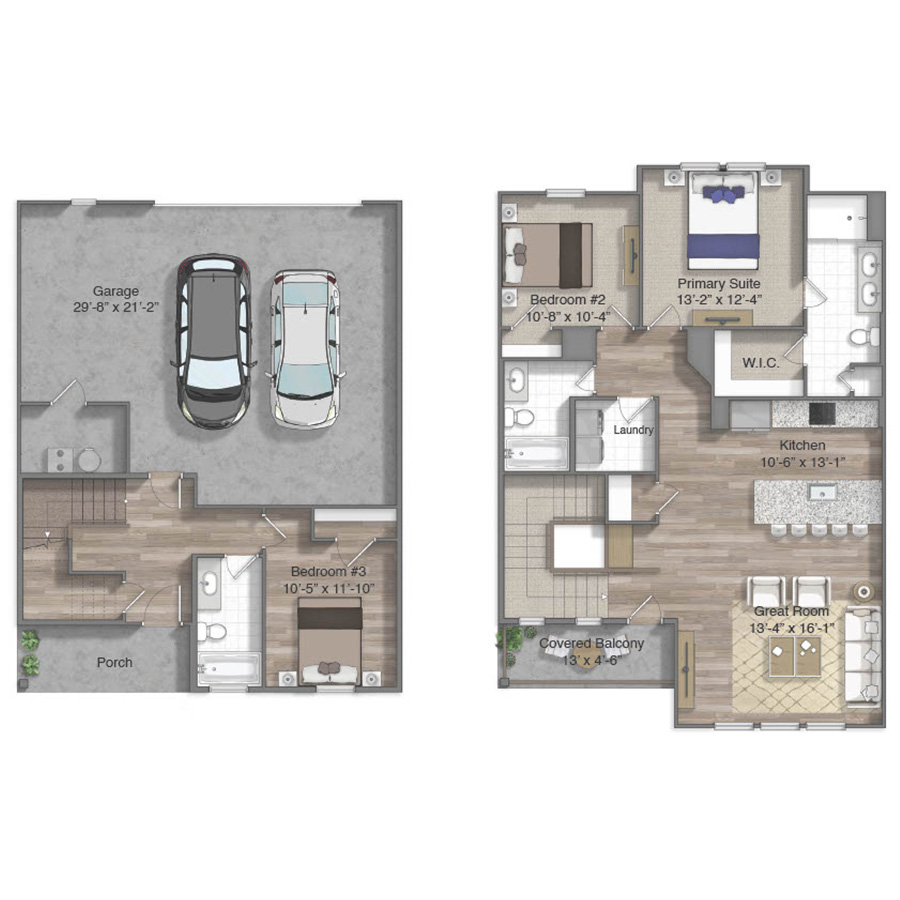 Latimer with Attached Garage floorplan layout