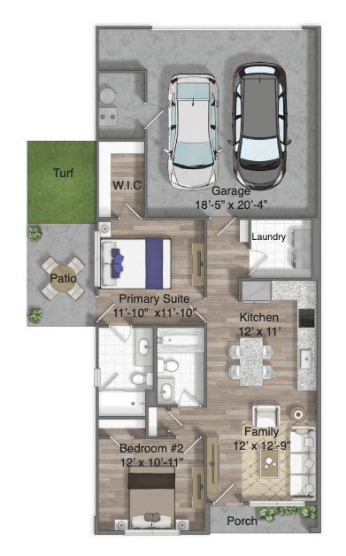Levi with Attached Garage floorplan layout