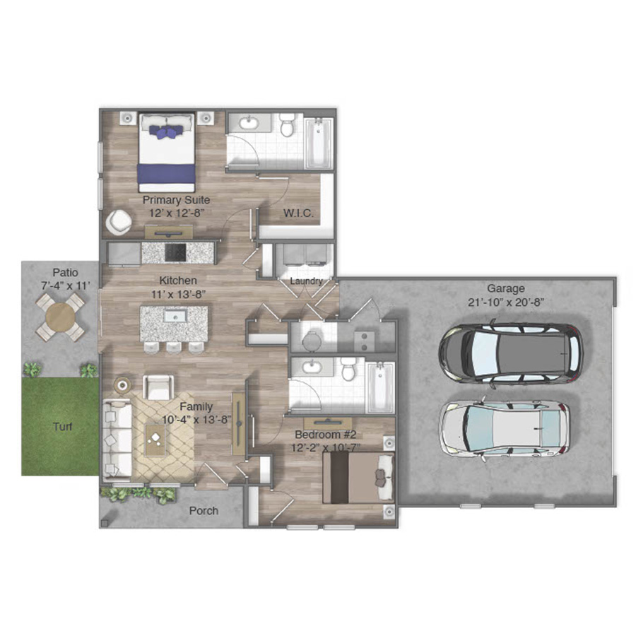 Emily with Attached Garage floorplan layout