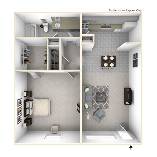 1 bedroom 1 bath floorplan layout