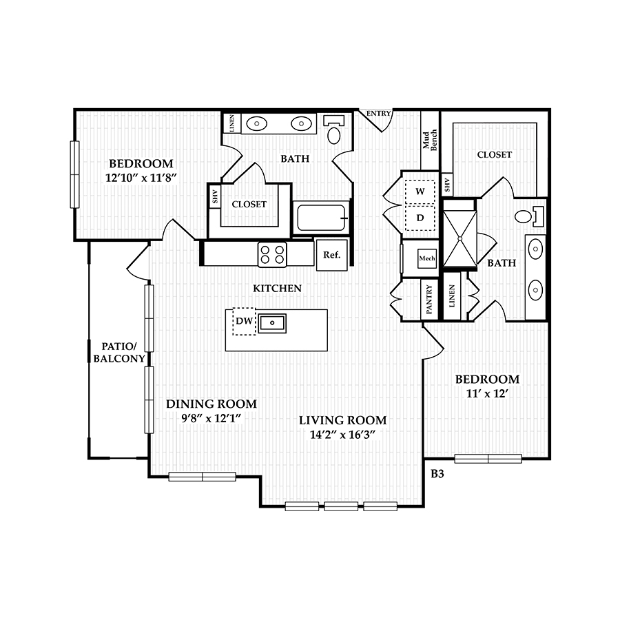 B3 floorplan layout
